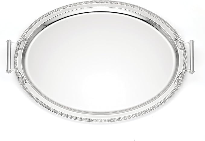 Reed and Barton Kitchen and Dining, Gallery Oval Silverplate Tray with Handles, Silverplated Mate... | Amazon (US)