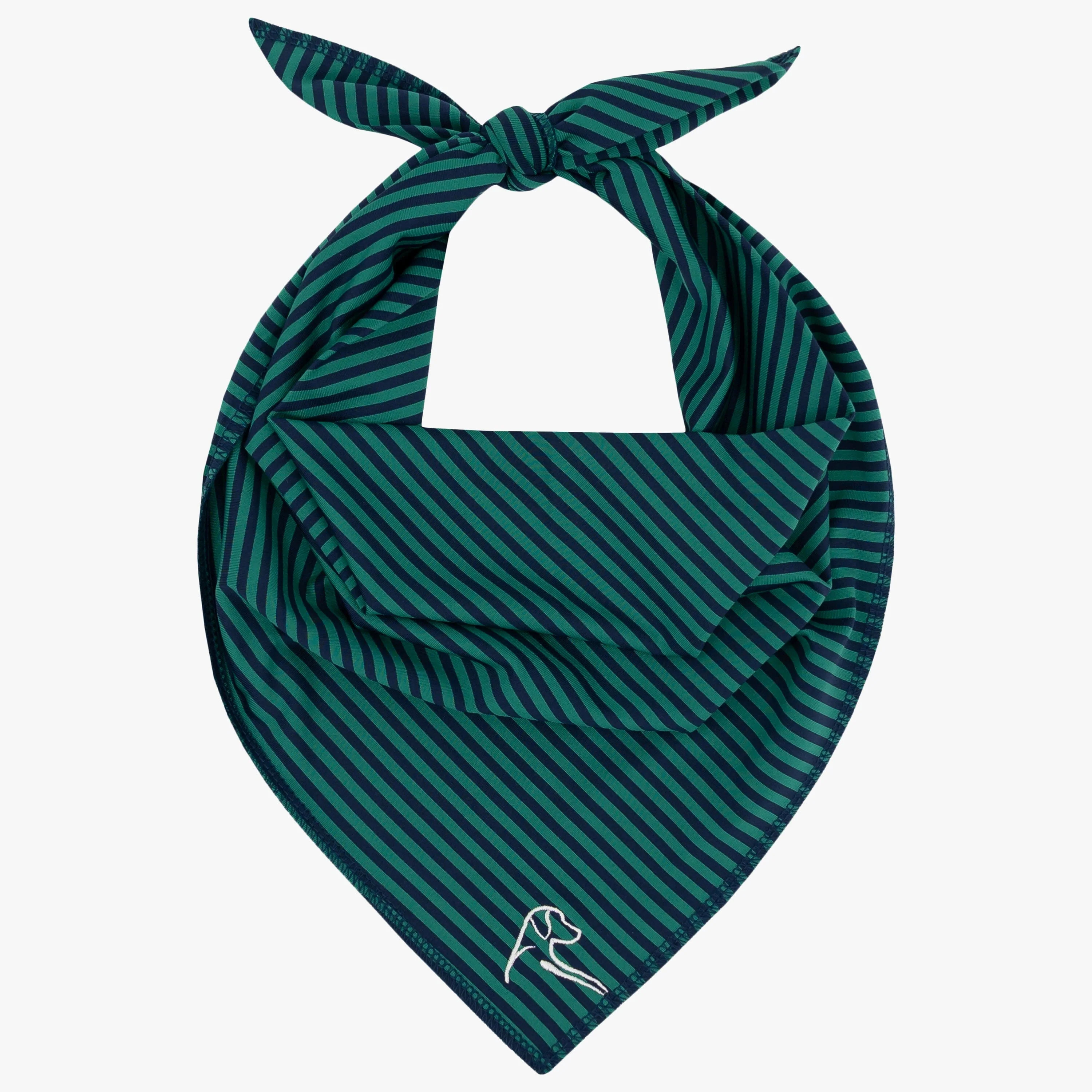 The Birdie Stripe Performance Bandana - Emerald Green/Fleet Navy | Rhoback | RHOBACK