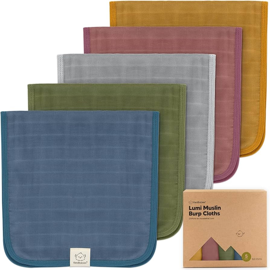 5-Pack Muslin Burp Cloths for Baby Boys, Girls - Baby Burp Cloths, Burp Clothes for Baby Girl, Bo... | Amazon (US)