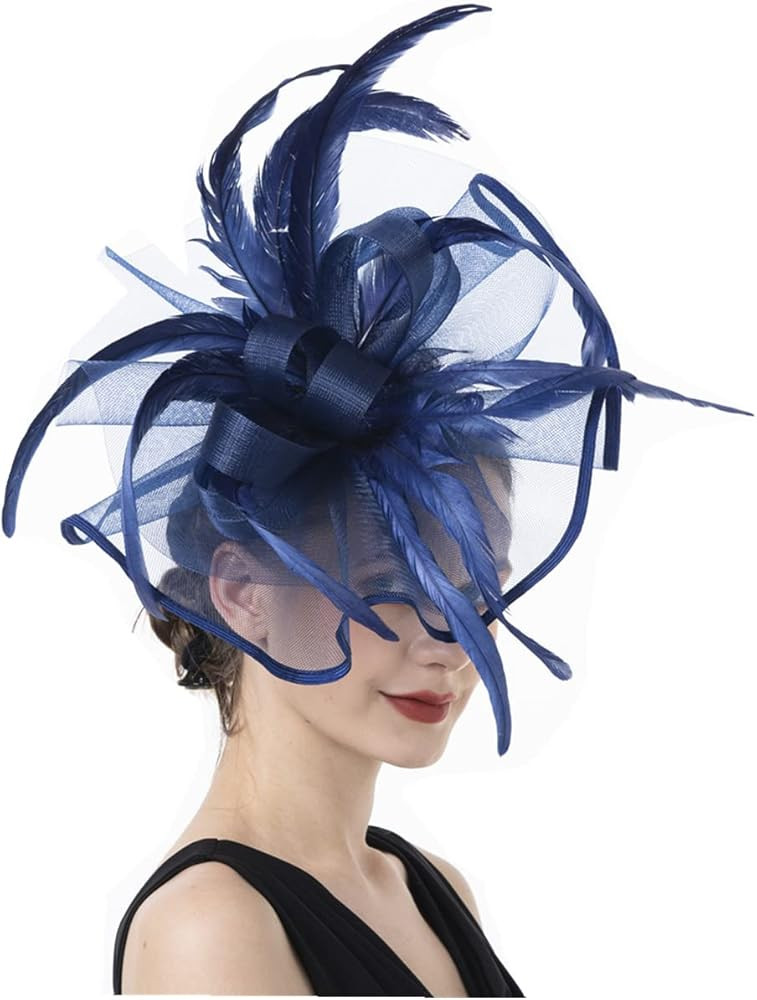 Lucky Leaf Girl Lady Hat Headwear Organza Church Feather Clip Fascinators Hat Wedding Party Kentu... | Amazon (US)