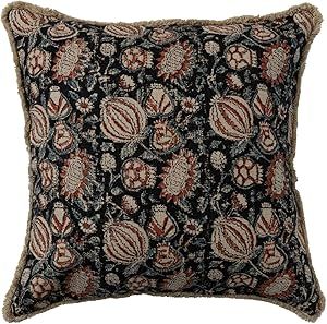 Creative Co-Op Cotton Throw Embroidered Pattern, Fringe, and Chambray Back, Multicolor Pillow Cov... | Amazon (US)