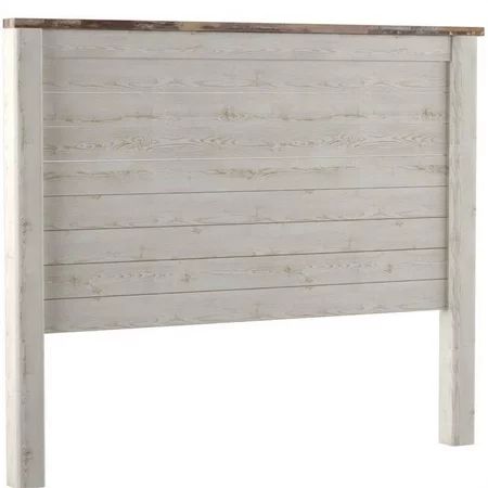 Pemberly Row Plank Pattern Full Queen Panel Headboard in Whitewash | Walmart (US)