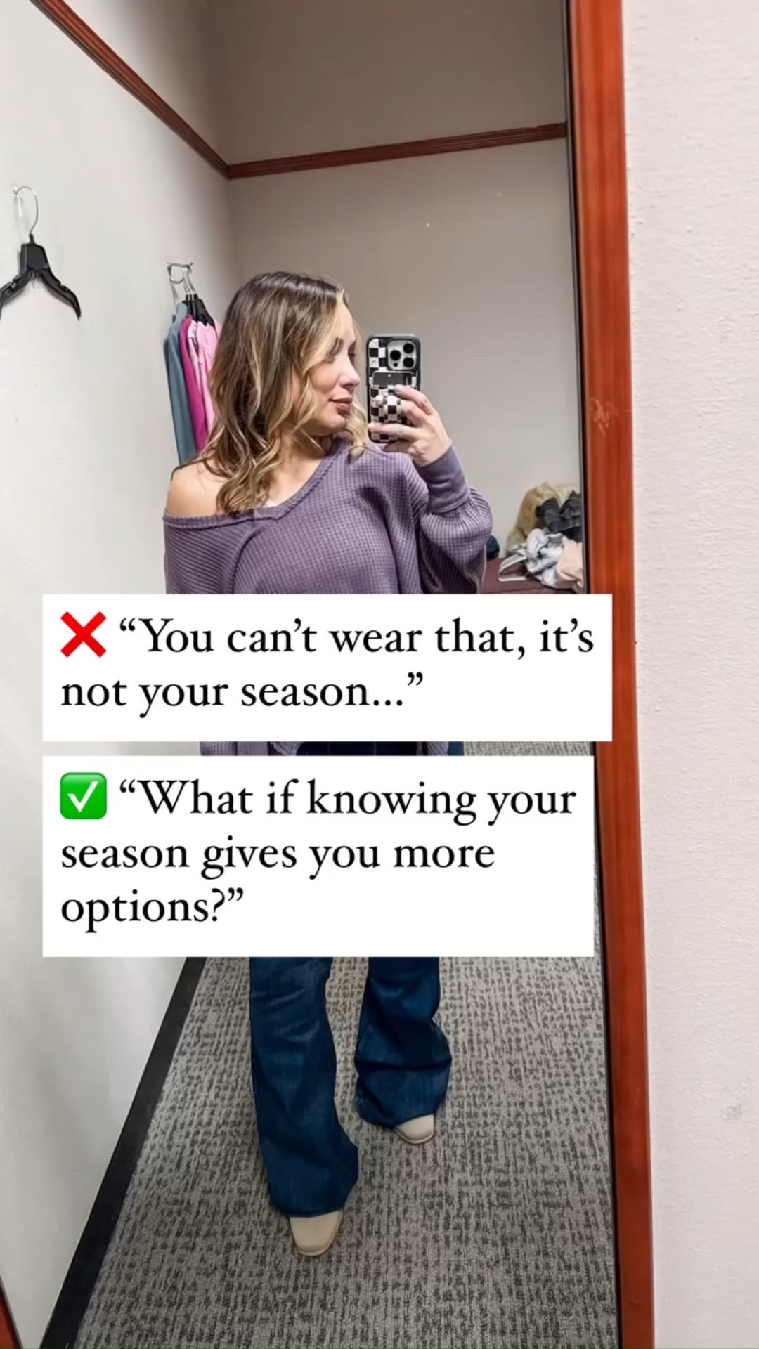 When I found out my season, I thought, “Great… but now I have to give up half my closet?” 😬

But the funny thing was—a lot of my colors were already in there.

The problem? I was only wearing a few of them. And the rest? Just a sea of black. 🖤

Then I actually tried my season’s colors.
Not just one or two—like really gave them a shot.

And guess what? Suddenly I was wearing more color than ever before—and it all just worked. My clothes felt more me. Getting dressed was easier. Shopping made sense.

No more second-guessing everything.

And I’ve seen the same thing happen with my clients. Once they start giving their palette a real try, it clicks.

Having my palette saved on my phone helped so much—it’s what really brought it to life for me.

And I’ve got something coming soon that’ll make shopping your colors even easier… 👀 stay tuned!

#seasonalcoloranalysis #colorseasontruths #notjustblack #closetupgrade #stylehacks #notbasicstyle #hueareyou #personalstylejourney