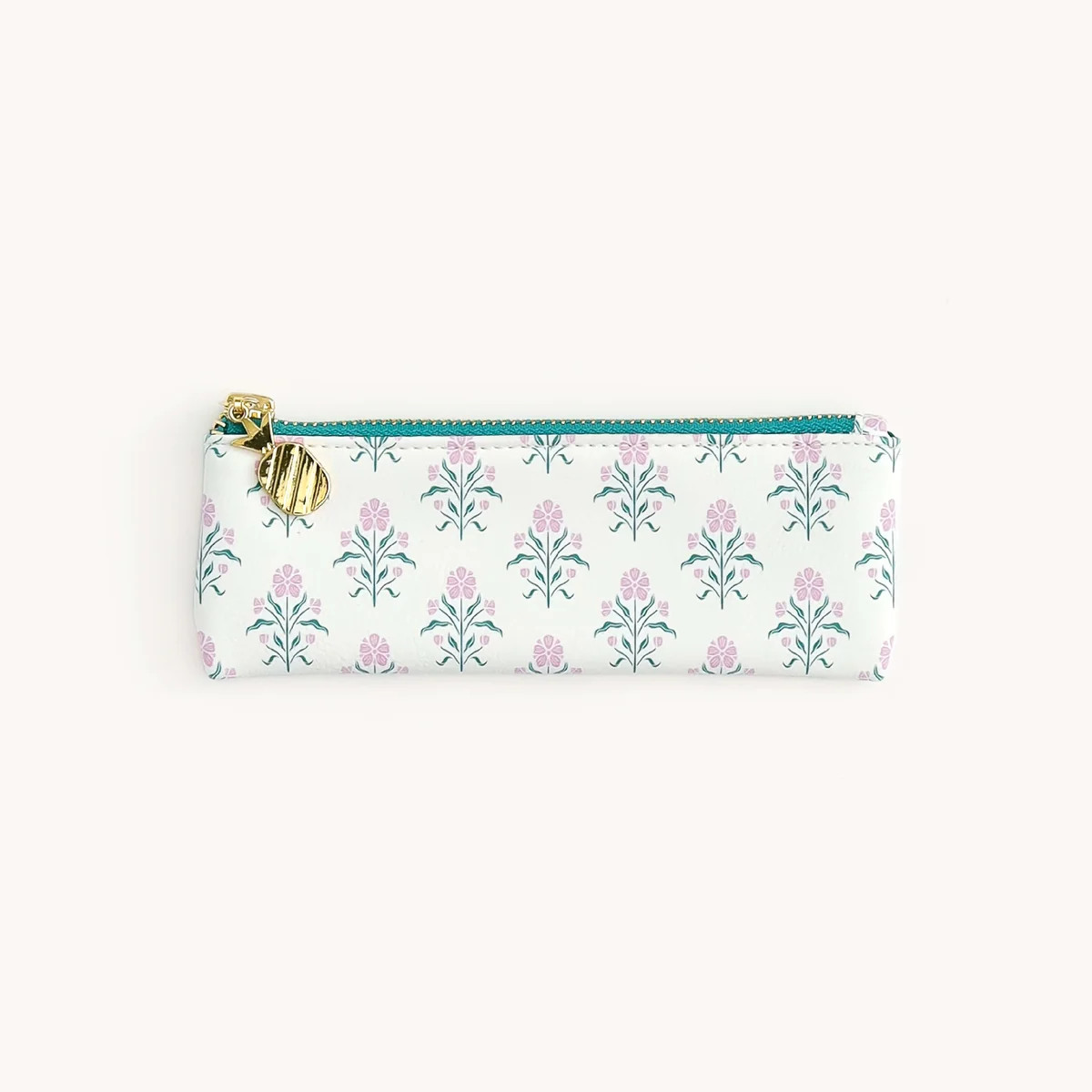 Petite Pen Pouch | Blush Botanical Zipper Case | Simplified by Emily Ley