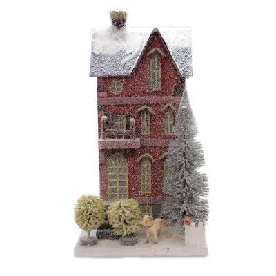 Cody Foster 16.0" Red Town House Christmas Light Up Vintage Look  -  Tree Ornaments | Target
