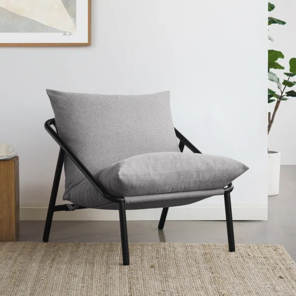 Ayatt Modern Metal Frame Sling Accent Armchair | Wayfair North America