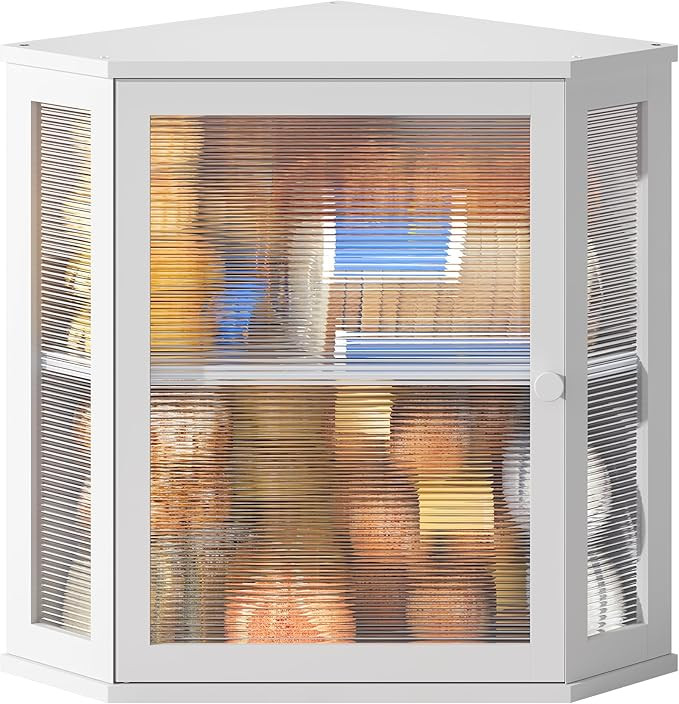 BMOSU Corner Bread Box for Kitchen Countertop Double Layer Bamboo Wooden Bread box Large Capacity... | Amazon (US)