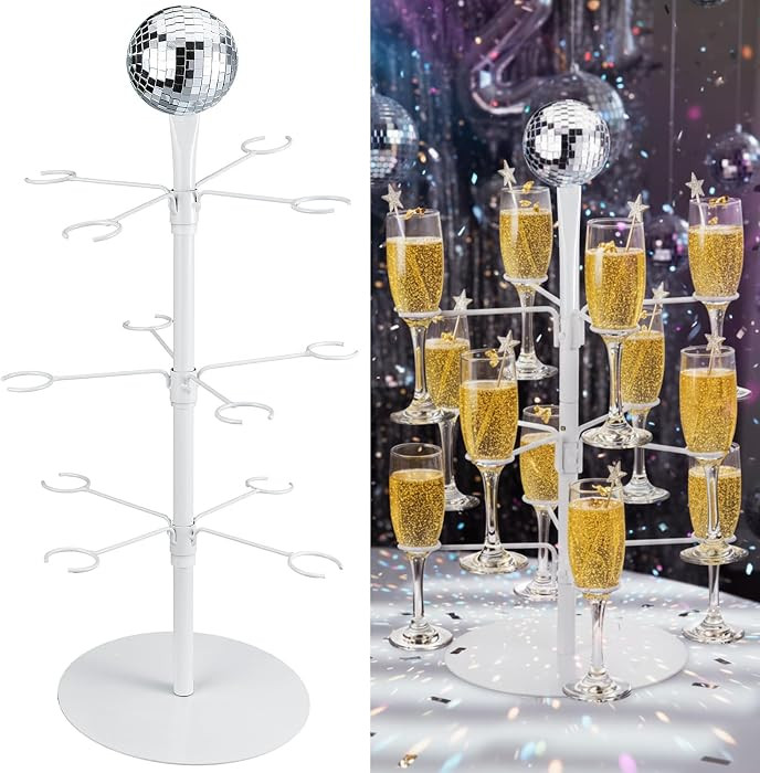 Therwen Christmas New Year Cocktail Tree Stand for Drinks, 3 Tier Disco Ball Metal Drinks Stand f... | Amazon (US)