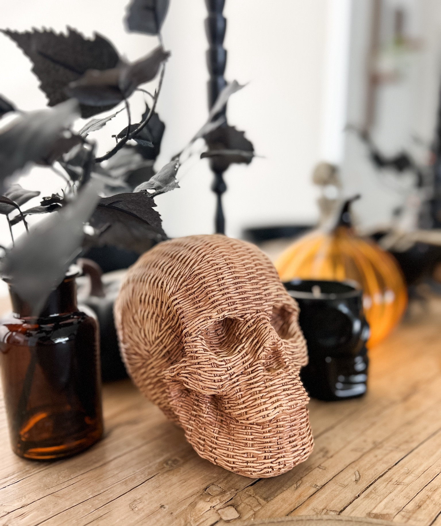 Obsessed with these faux rattan skulls! 💀 

#LTKHome #LTKFindsUnder50 #LTKHalloween