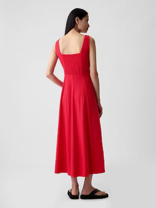 Linen-Blend Midi Dress | Gap (CA)