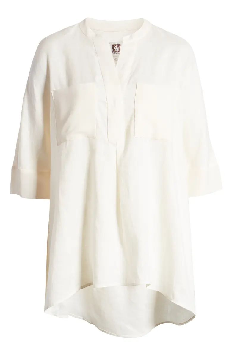 Asymmetrical Hem Linen Tunic Top | Nordstrom