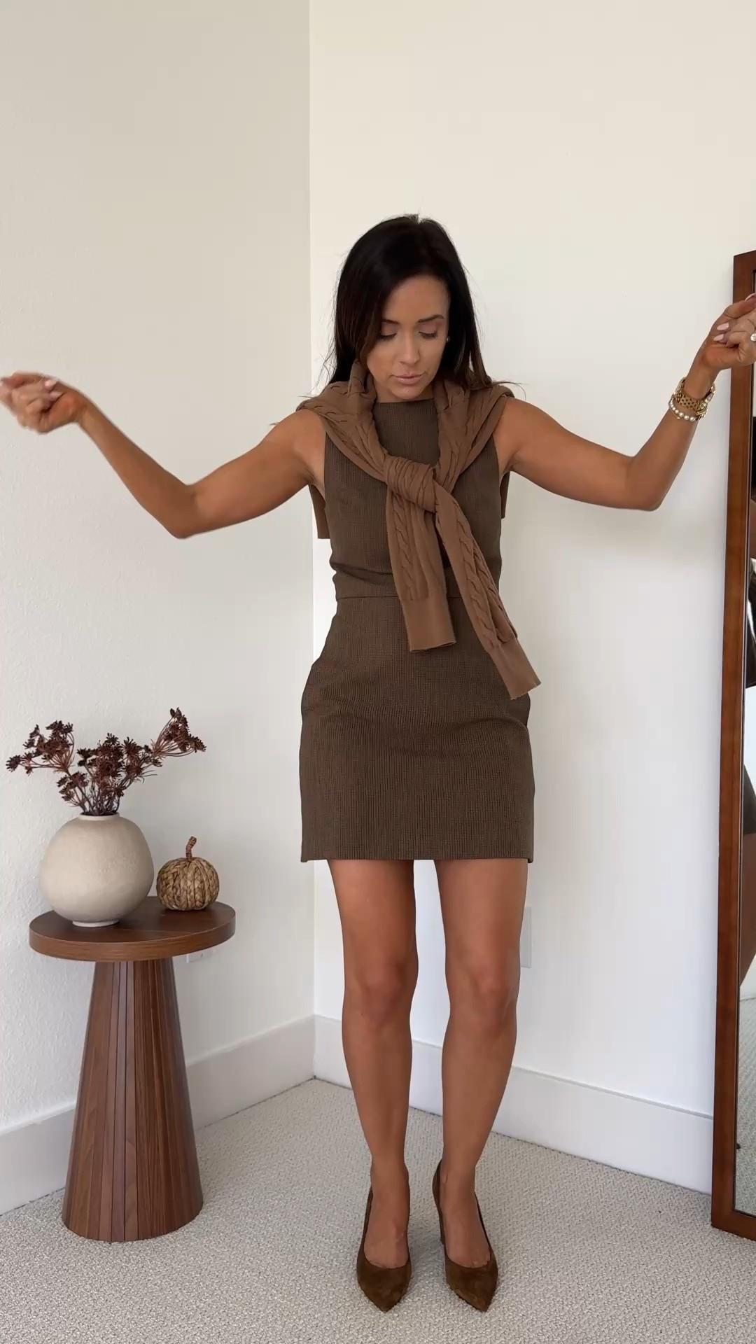 Aritzia, mini dress, workwear dresses, lodge pant, chambray top