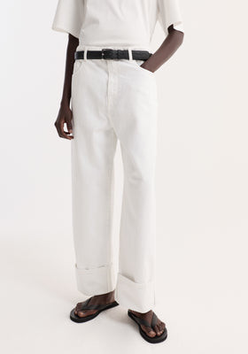 Baggy fit turn-up denim | optic white | Rohe
