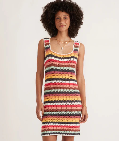 Fiona Crochet Dress in Multi Stripe | Marine Layer