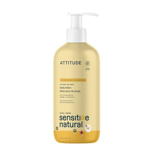ATTITUDE Body Lotion for Baby, EWG Verified, Plant and Mineral-Based Ingredients, Vegan Personal Care Products, Sensitive Skin, Unscented, 16 Fl Oz | Amazon (US)