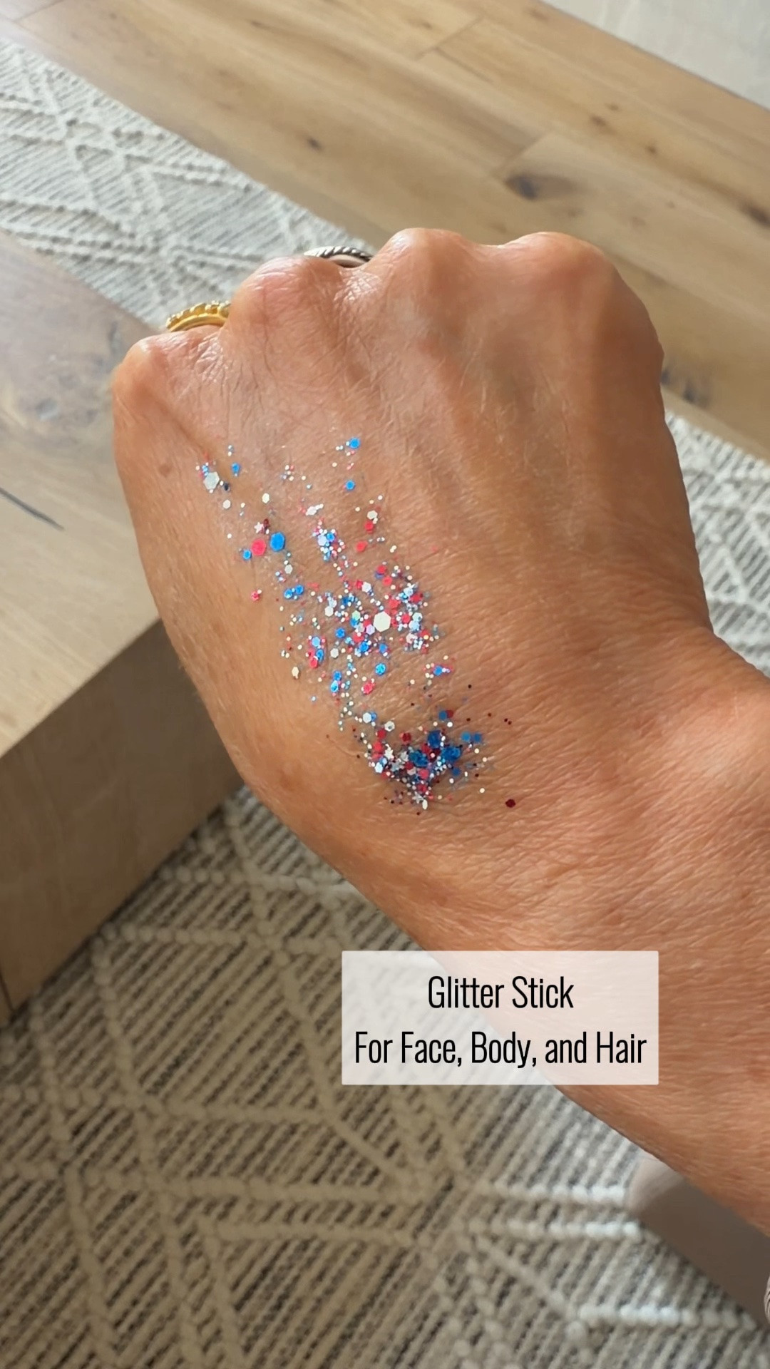 This Americana, 4th of July glitter stick is the perfect little fun beauty find for the holiday and ships super fast!! Use on your body, face, and hair (super cute with a pulled back style or pony)

#LTKSeasonal #LTKBeauty #LTKKids