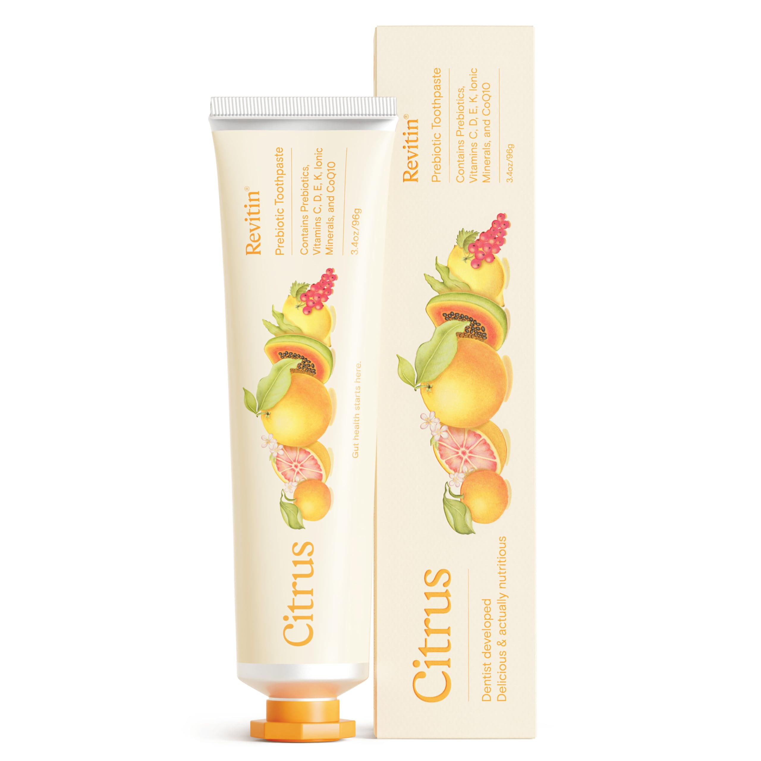 Revitin Toothpaste | Fluoride-Free Prebiotic Mint Tooth Gel | No SLS, Gluten Free, Dye Free, GMO ... | Amazon (US)