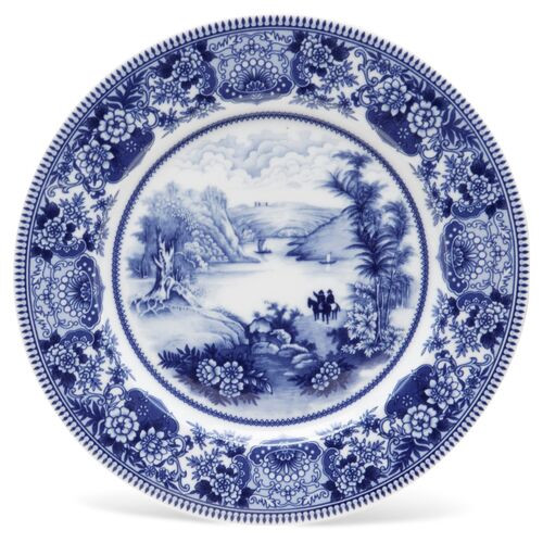 11" Lake Plate, Blue/White | One Kings Lane