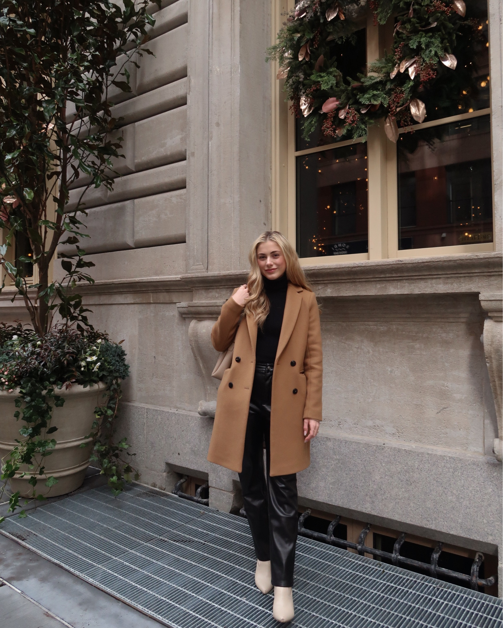 winter outfit of the day for holiday festivities in nyc! holiday outfits, winter fashion, warm coats, city style 

#LTKstyletip #LTKHoliday #LTKSeasonal