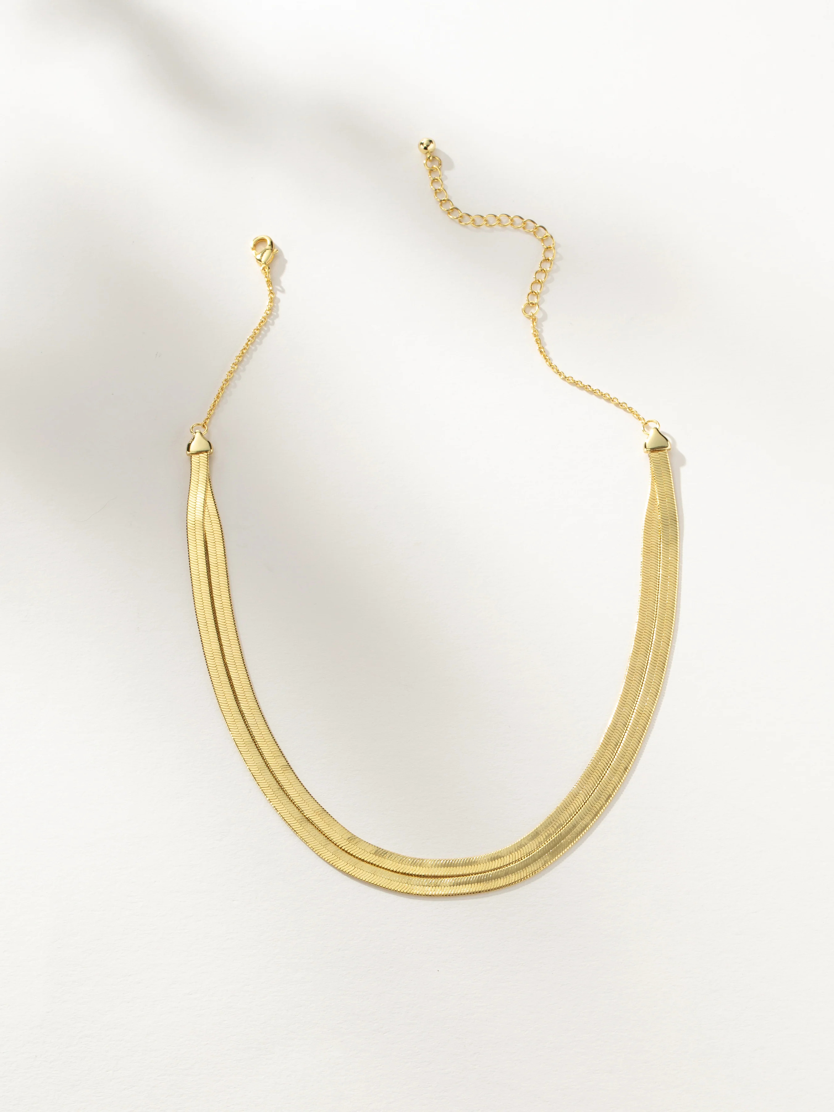 Gold Double Layer Herringbone Chain Necklace | Uncommon James | Uncommon James