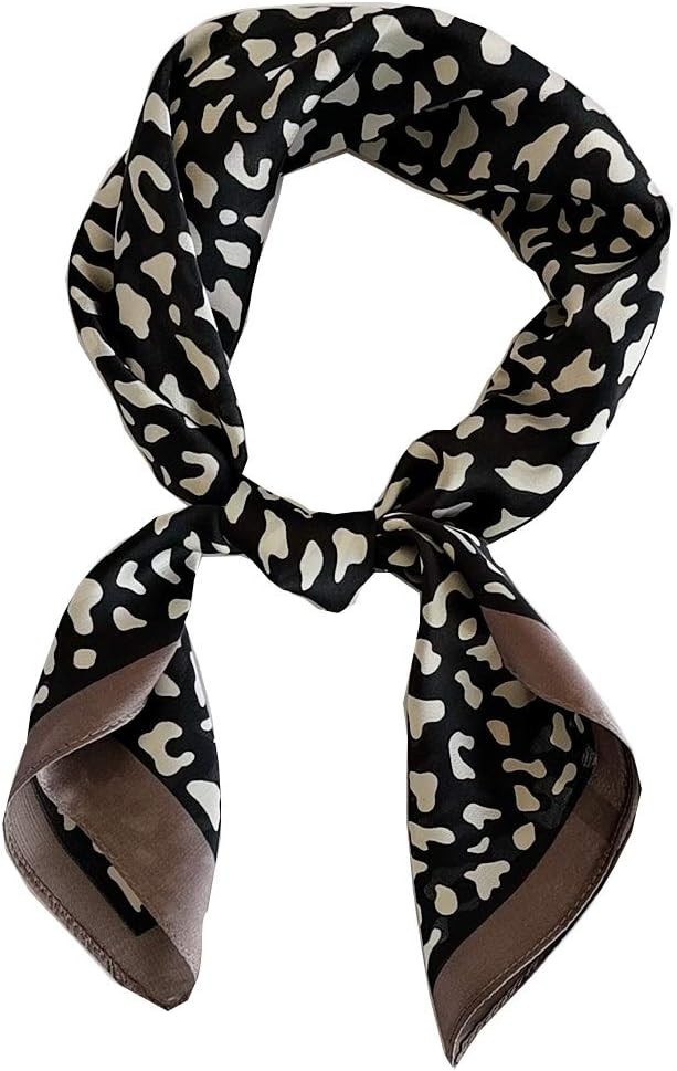 FONYVE Silk Feeling Scarf Medium Square Satin Head Scarf for Women 27.5 × 27.5 inches | Amazon (US)