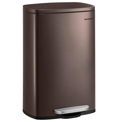SONGMICS 13 Gallon (50 L) Trash Can, Stainless Steel Kitchen Garbage Can, Recycling or Waste Bin,... | Amazon (US)
