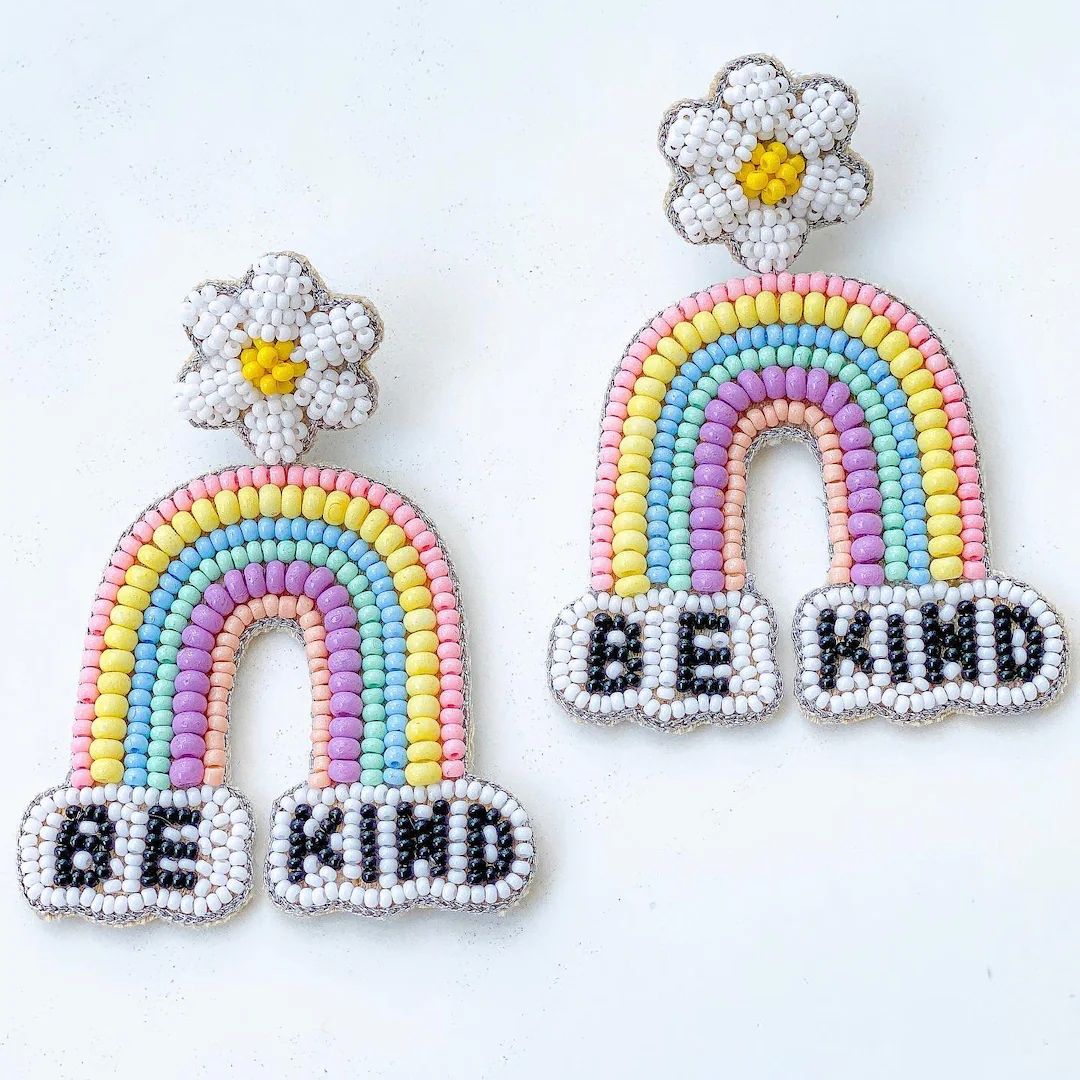Be Kind Rainbow Teacher Earrings Teacher Gifts Back to - Etsy | Etsy (US)