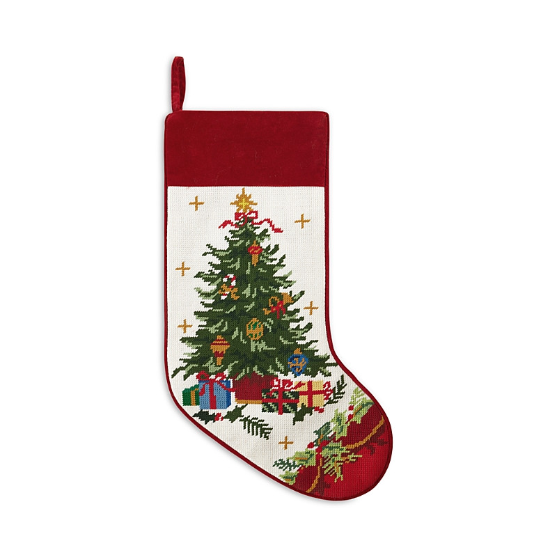 Peking Handicraft Tree with Presents Embroidered Needlepoint Stocking | Bloomingdale's (US)