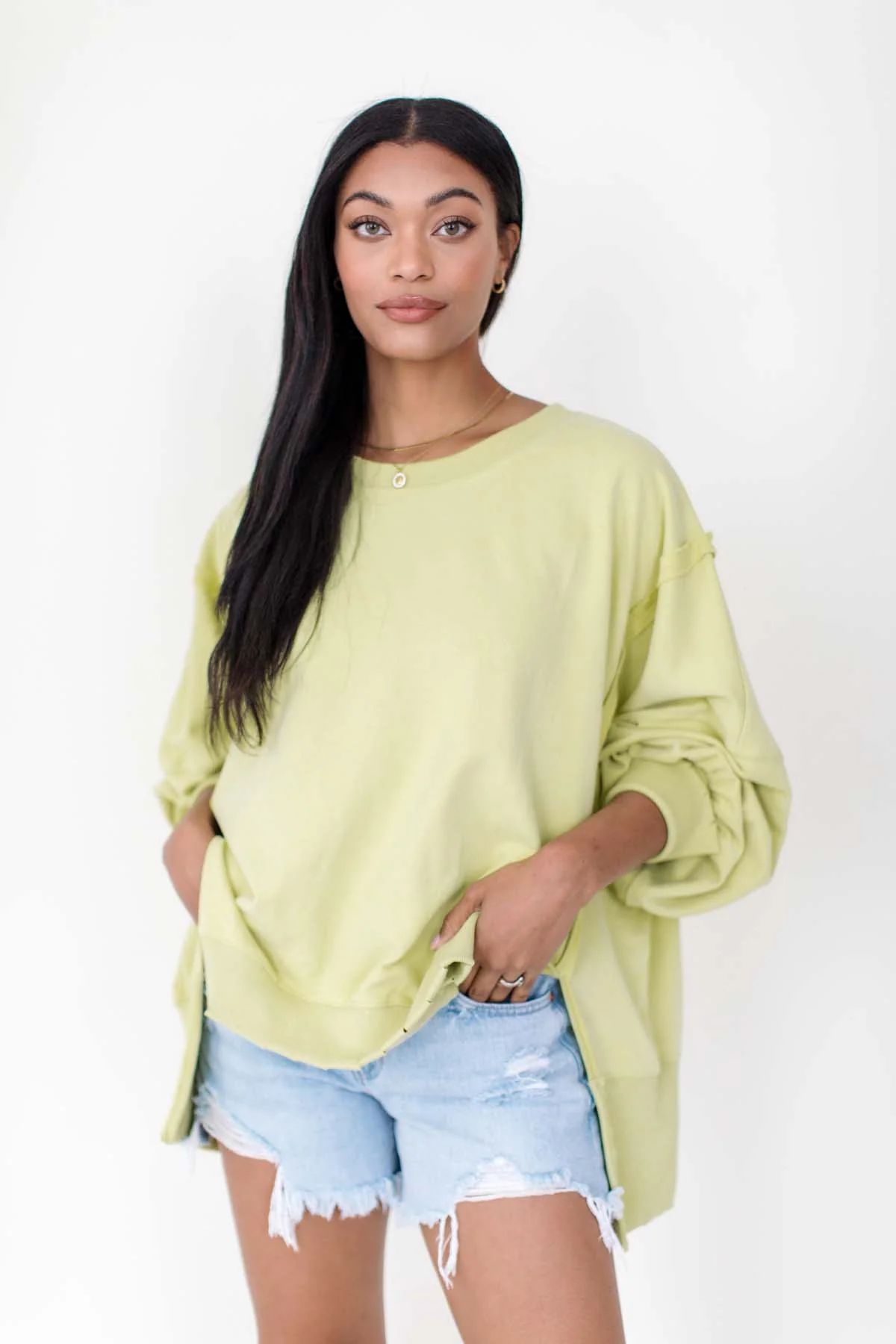 Journee Lime Sweatshirt | The Post
