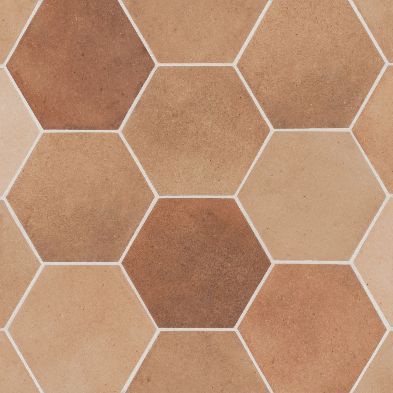 Celine 4" Hexagon Matte Porcelain Floor & Wall Tile in Cotto | Bedrosians Tile & Stone