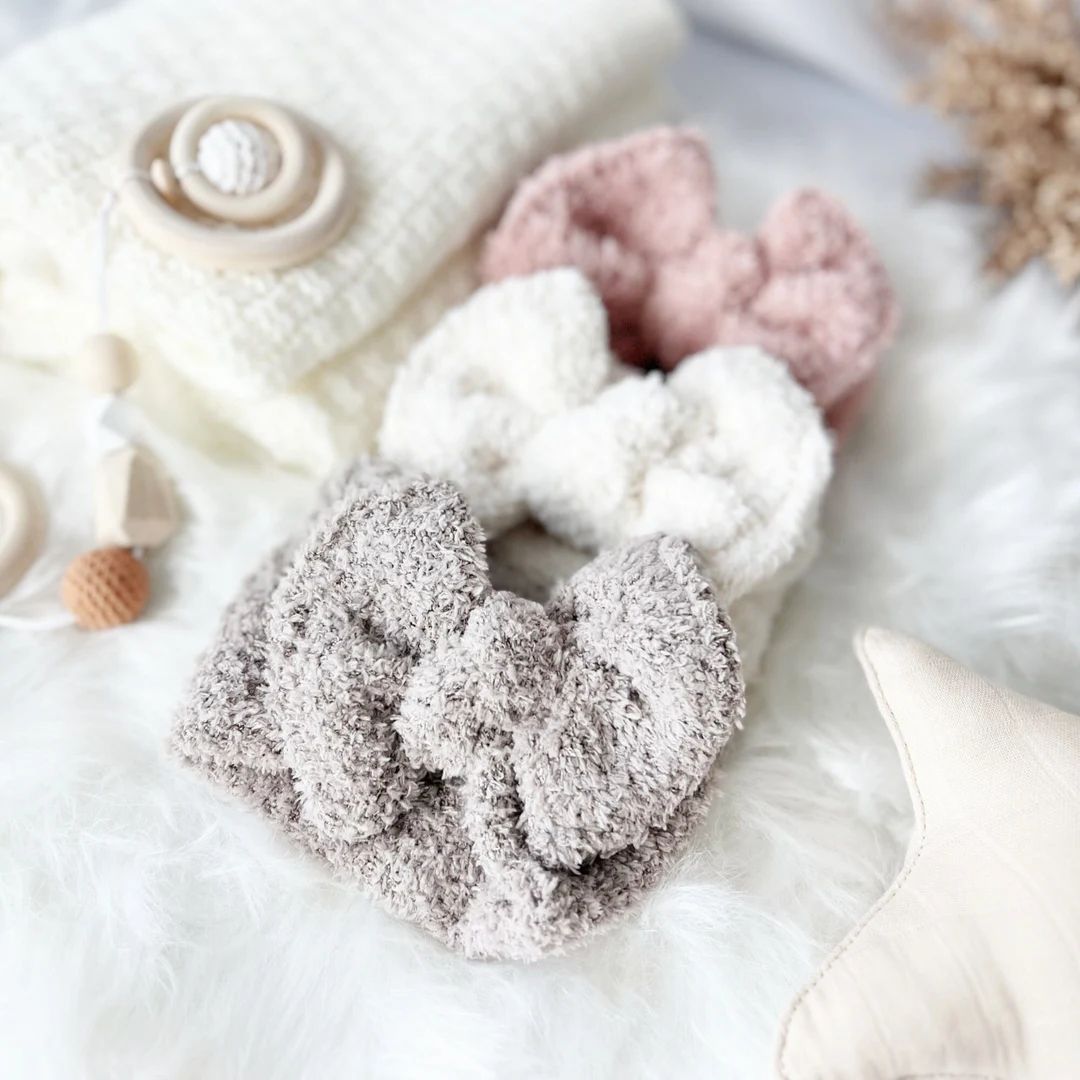 Fuzzy Boucle Teddy Bear Headband for Baby Girls - Etsy | Etsy (US)