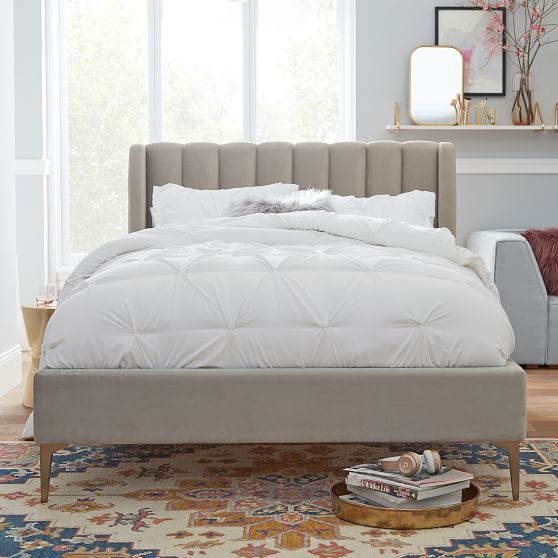 Avalon Channel Stitch Upholstered Bed | Pottery Barn Teen