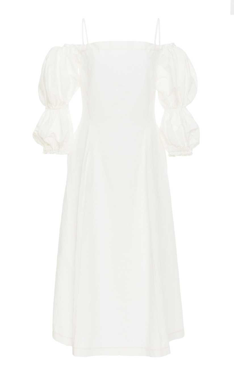 Lorna Linen-Cotton Off-The-Shoulder Midi Dress | Moda Operandi Global