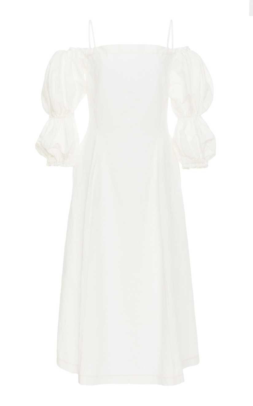 Lorna Linen-Cotton Off-The-Shoulder Midi Dress | Moda Operandi Global