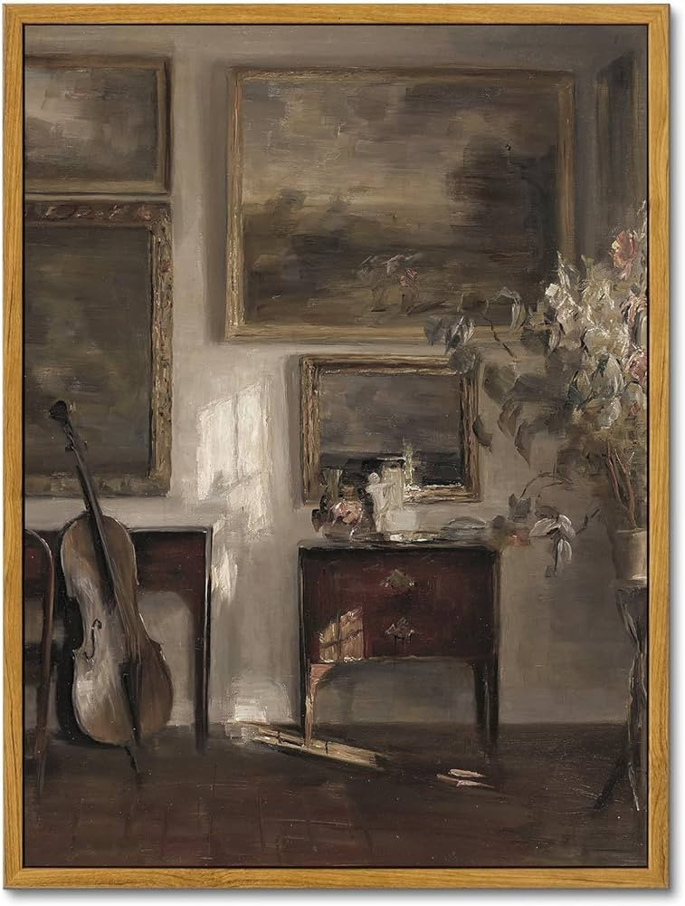 KBKBART Vintage Wall Art Bedroom Decor, Farmhouse Decor Moody Still Life Canvas Oil Painting Vint... | Amazon (US)