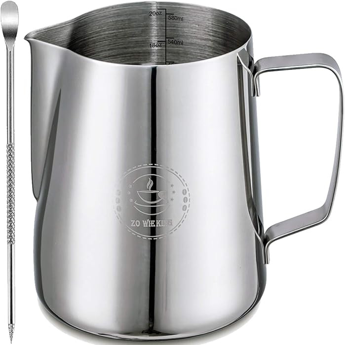 Milk Frothing Pitcher 20oz,Espresso Steaming Pitchers 600ml,Espresso Machine Accessories,Milk Fro... | Amazon (US)
