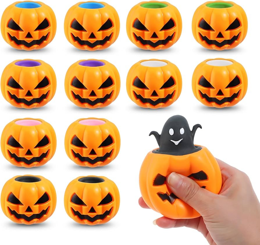 BILLMOSS 12 PCS Halloween Pumpkin Squishy Toys Trick or Treat Party Favors | Amazon (US)