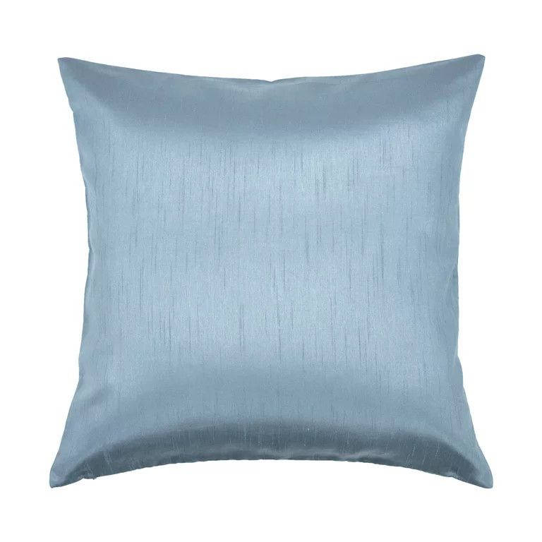 Aiking Home Solid Faux Silk Decorative Throw Pillow COVER 18 by 18 - Slate Blue | Walmart (US)