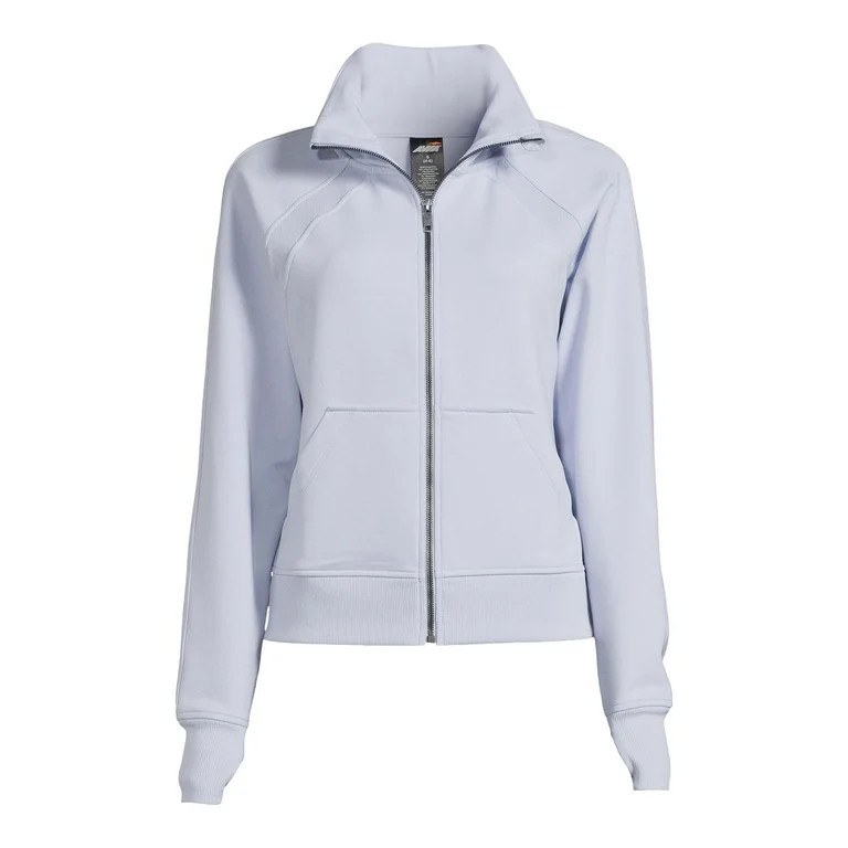 Avia Women's Plush Mixed Rib Mock Neck Full Zip Jacket, Sizes XS-XXXL | Walmart (US)