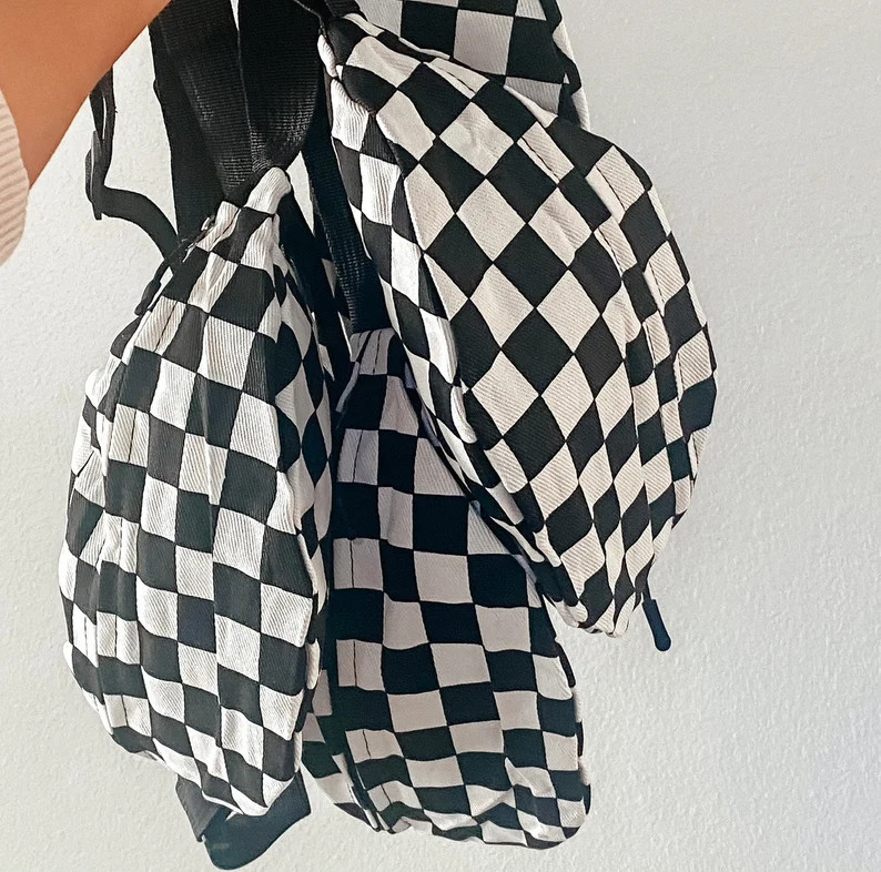 Black and White Checkered Belt Bag | Etsy (US)