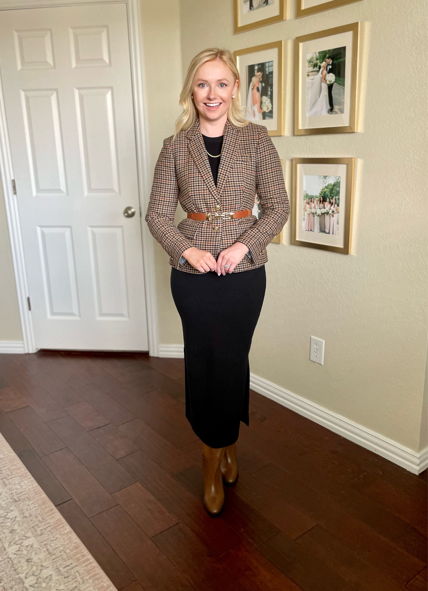 Exact dress is old but linked similar! Sweater dress, black sweater dress, black dress, fall dress, fall outfit, fall workwear, plaid blazer 

#LTKstyletip #LTKfindsunder100 #LTKSeasonal