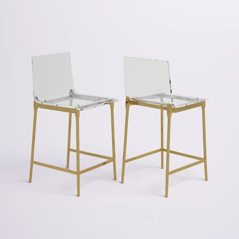 Basak Counter Stool with Metal Frame (Set of 2) | Wayfair North America