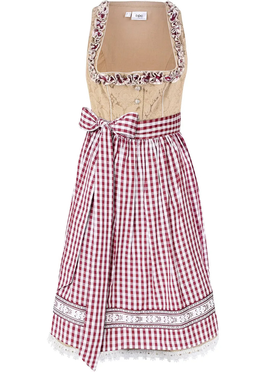 Traditionelles Dirndl mit Sch\u00fcrze - new beige gemustert | bonprix | Bonprix DE