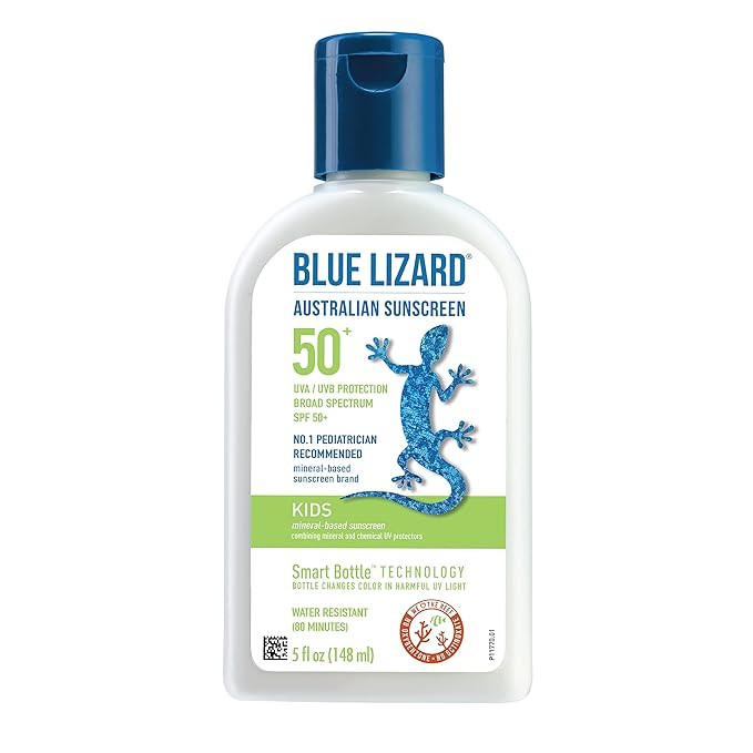 BLUE LIZARD Kids Mineral-Based Sunscreen Lotion, SPF 50, Cream, 5 Fl Oz | Amazon (US)