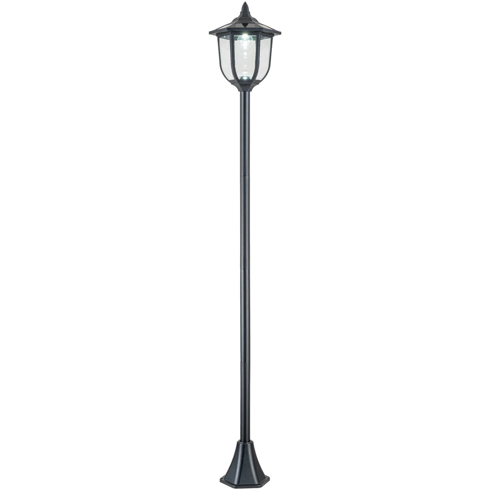 Lark Manor™ Anoushay Black 1 -Light 69.75" H Solar Powered Integrated LED Lamp Post (Full) & Re... | Wayfair North America
