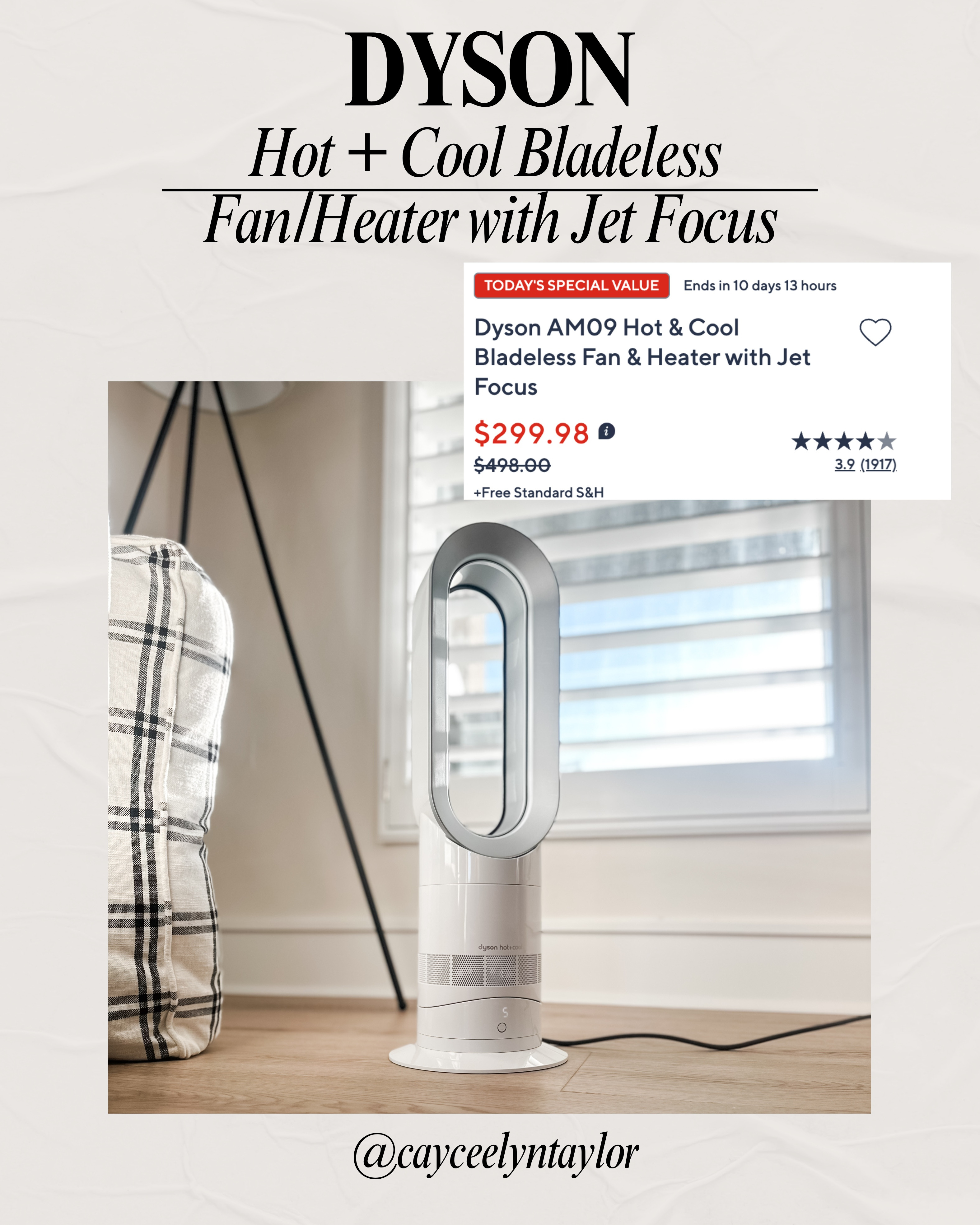 Dyson AM09 Hot & Cool Bladeless Fan & Heater with Jet Focus is currently on sale!! This two in one HOT AND COLD fan is a game changer!!  

 