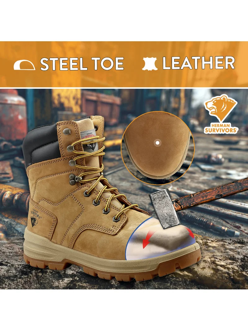 Herman Survivors Men's Grizzly 8" Steel Toe Work Boots | Walmart (US)