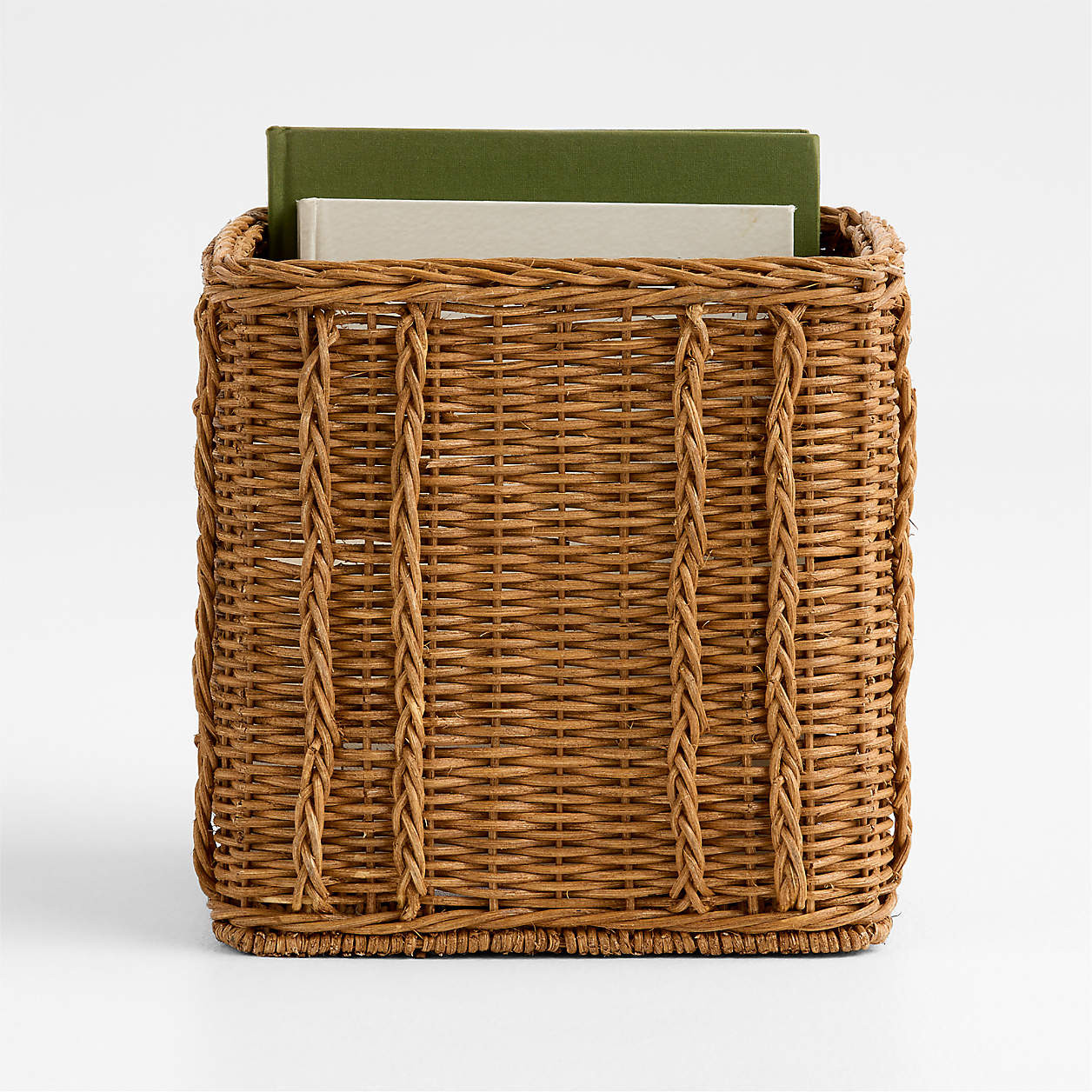 Alford Rattan Square Basket + Reviews | Crate & Barrel | Crate & Barrel