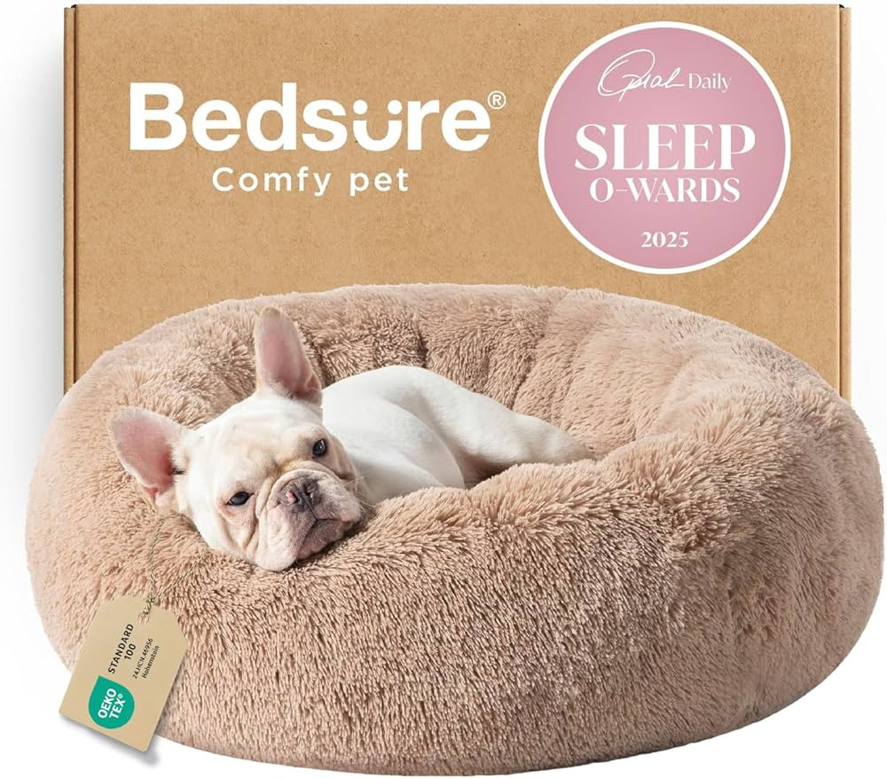 Bedsure Calming Dog Bed Medium Size Dog - Donut Washable Medium Pet Bed, 30 inches Anti-Slip Roun... | Amazon (US)