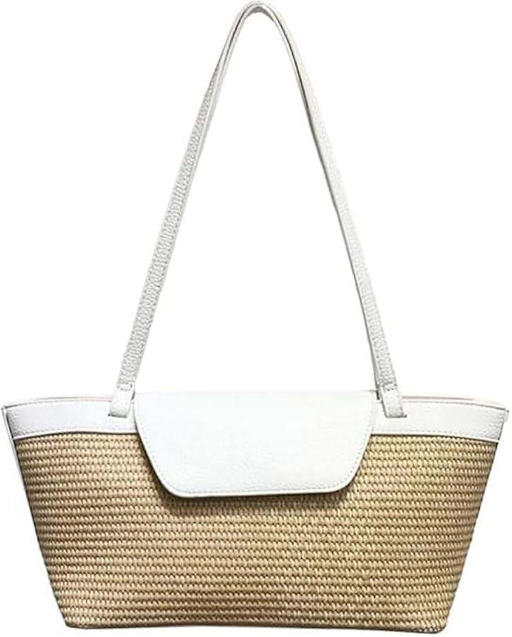 Women Straw Tote Bags Purse Woven Handmade Weaving Summer Shoulder Handbags for Travel Beach | Amazon (US)